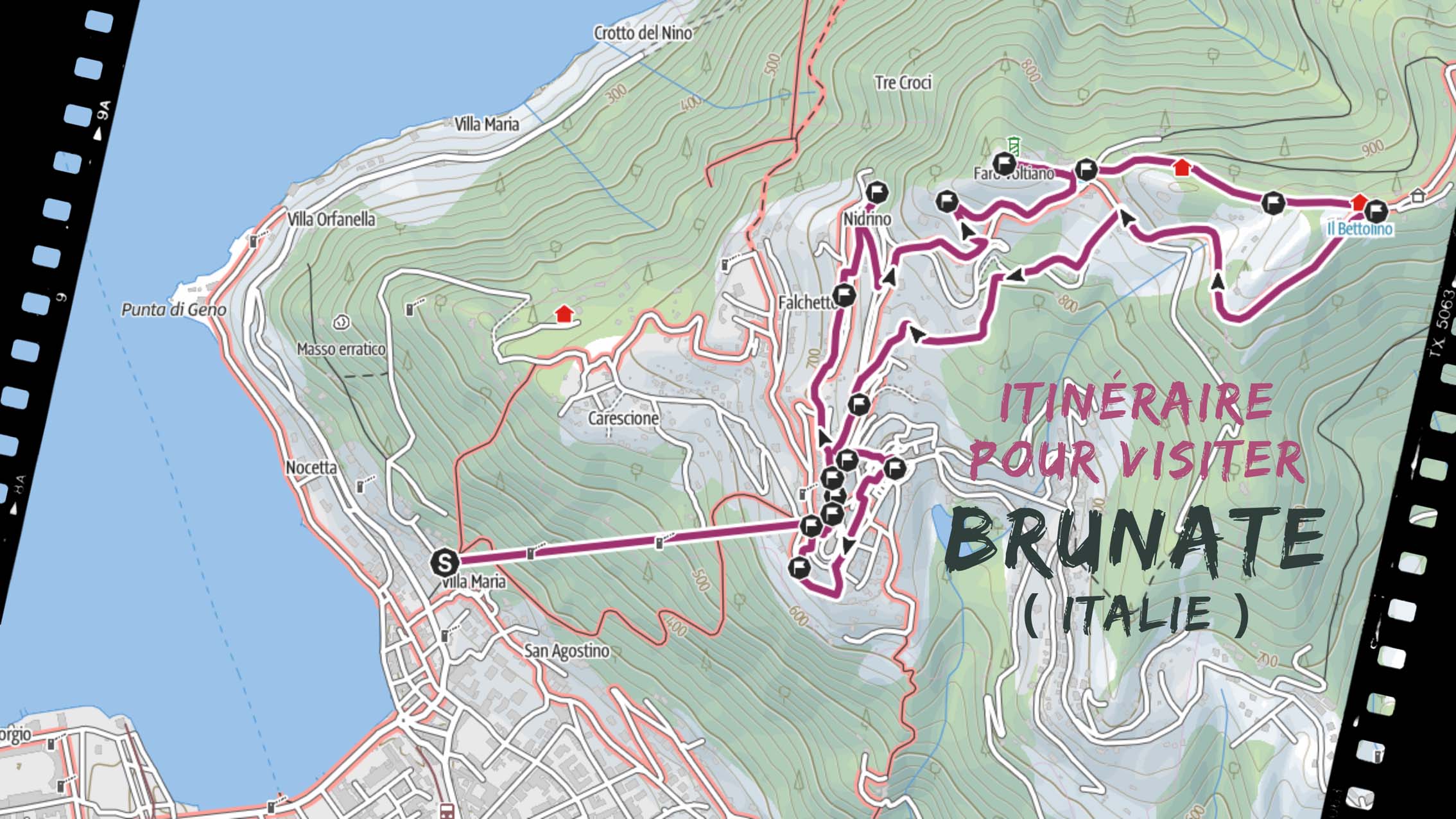 itineraire pour visiter Brunate en italie