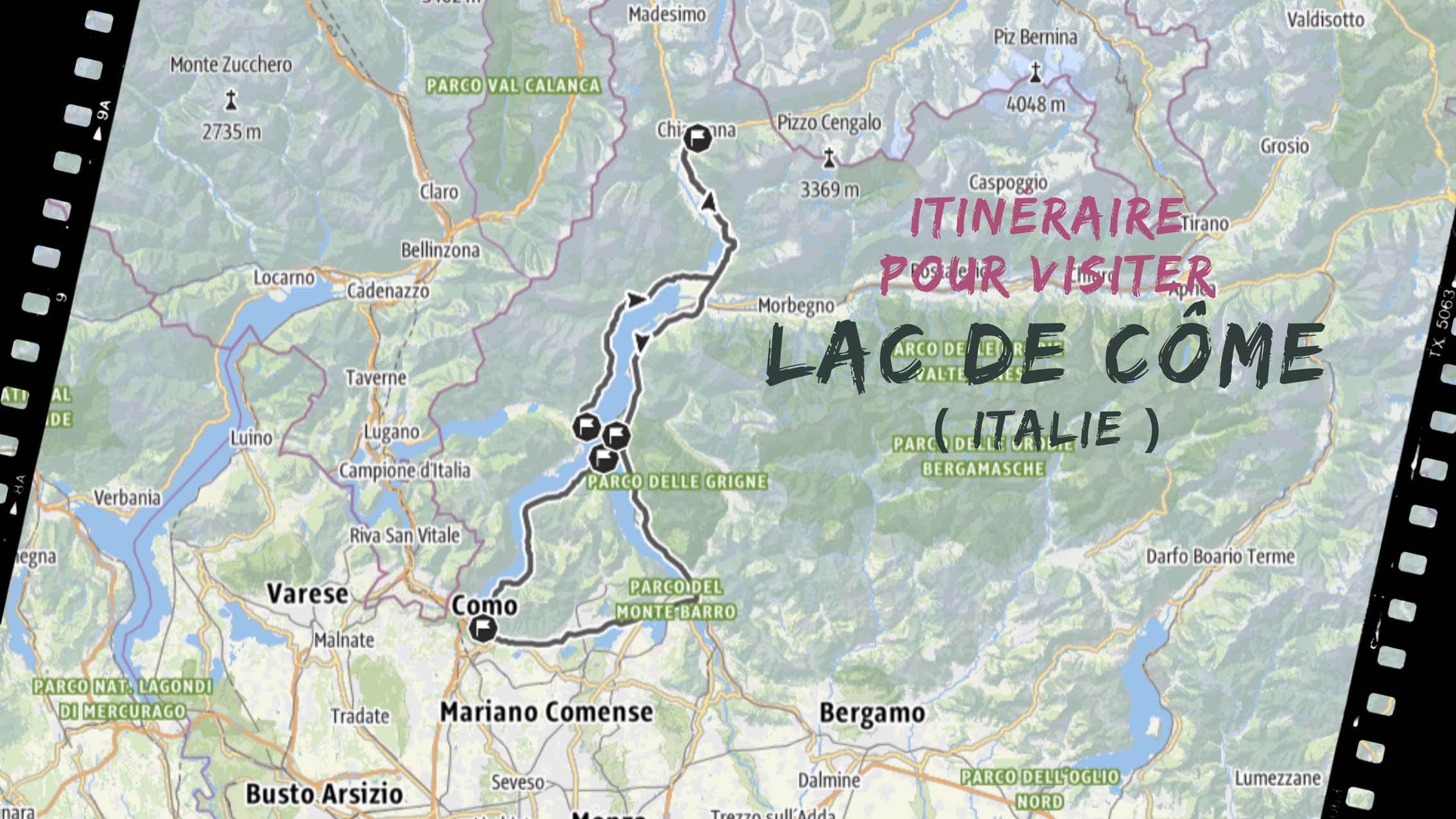 itineraire pour visiter Lac de Côme en Italie