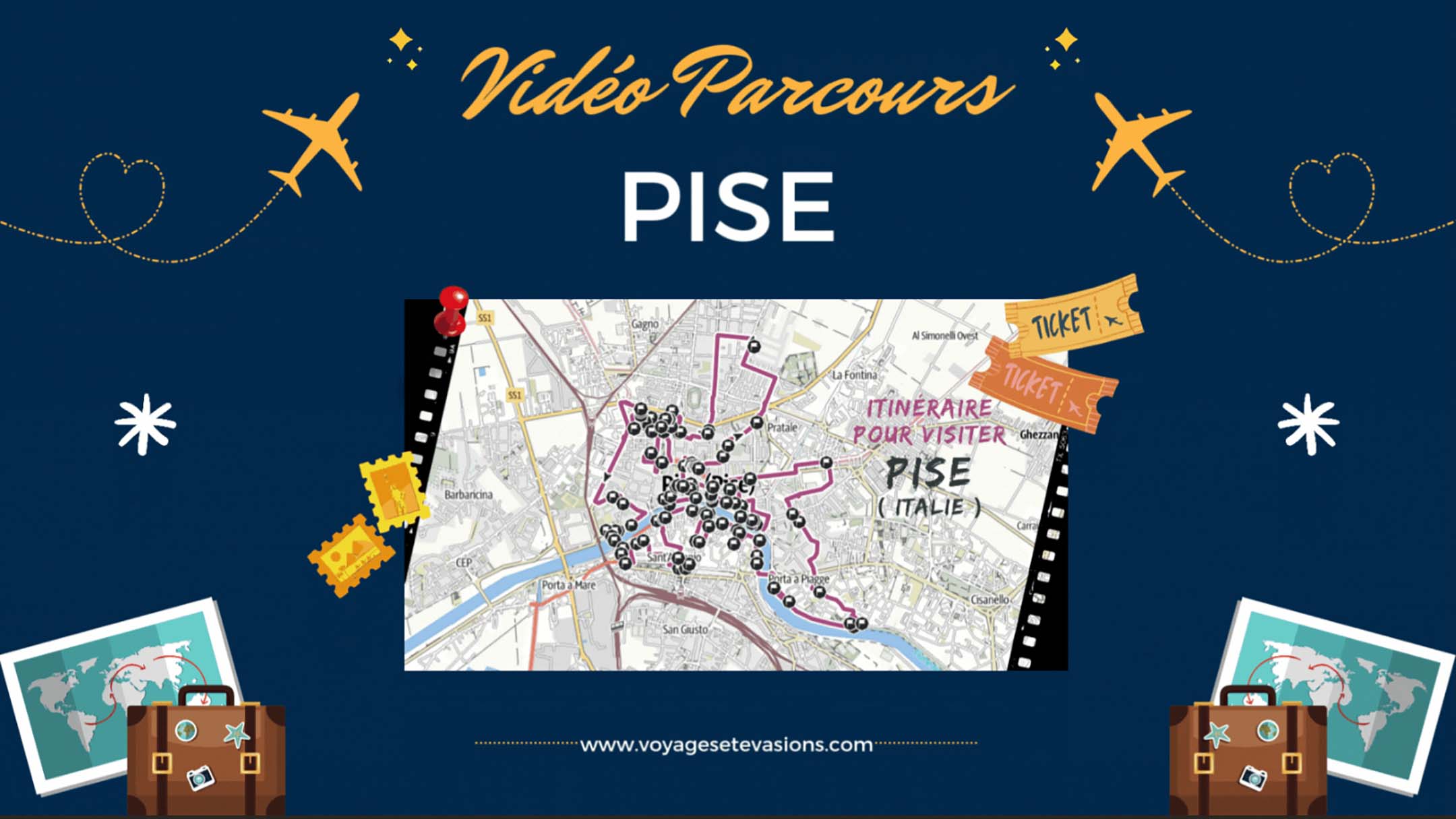 vidéo parcours Pise en Italie