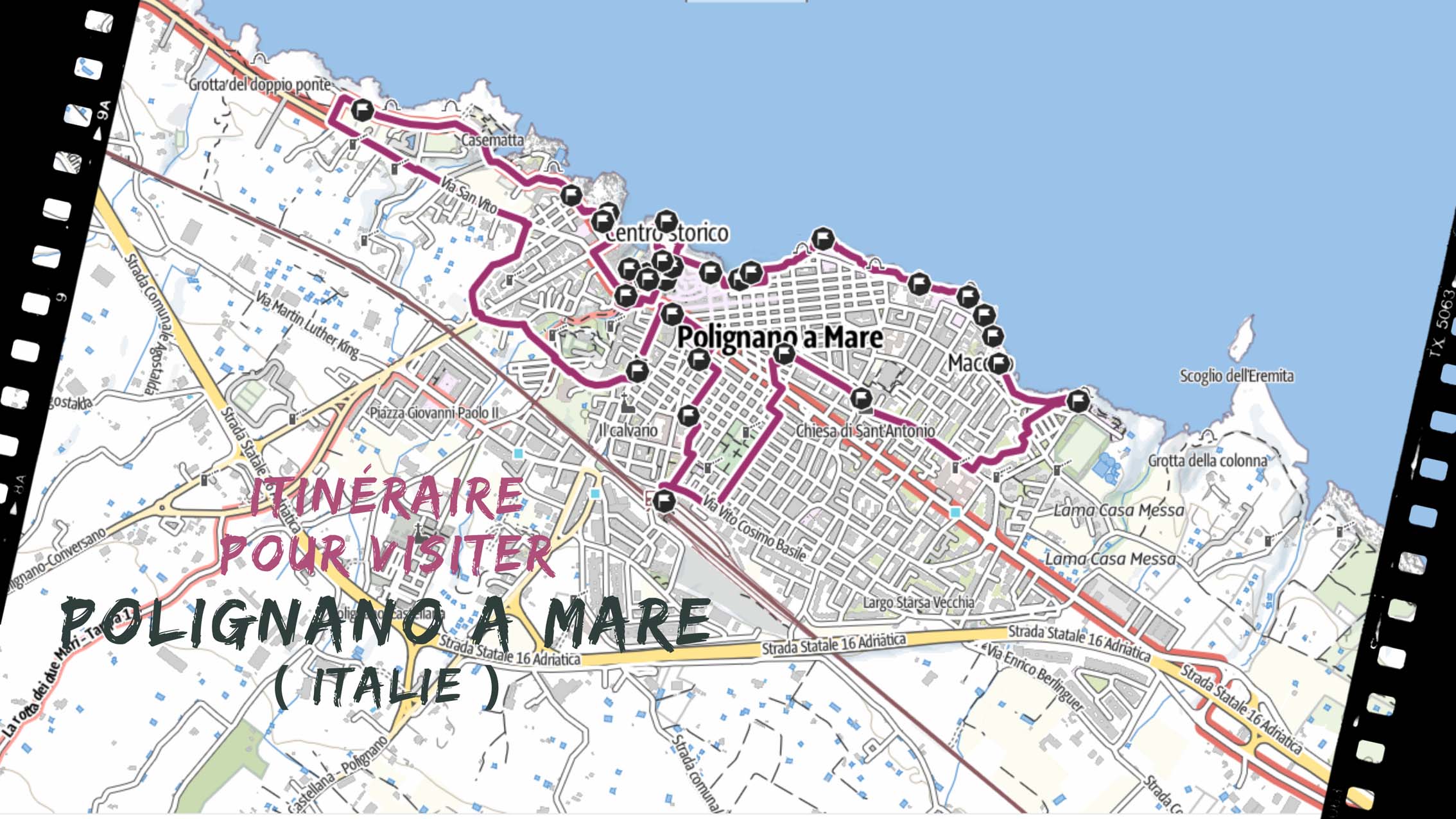 itineraire pour visiter Polignano a Mare en Italie