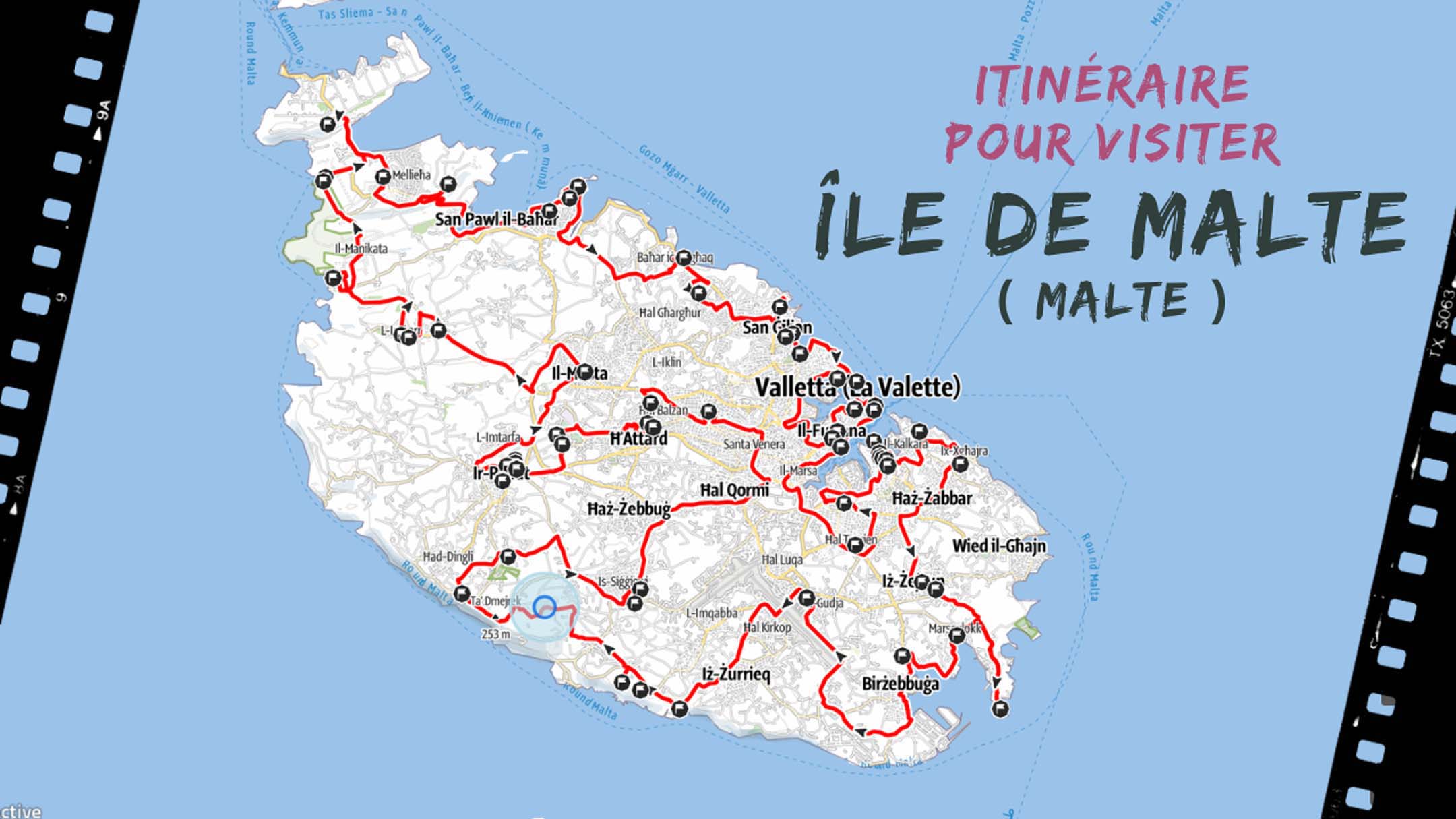 itineraire pour visiter l'île de Malte à Malte