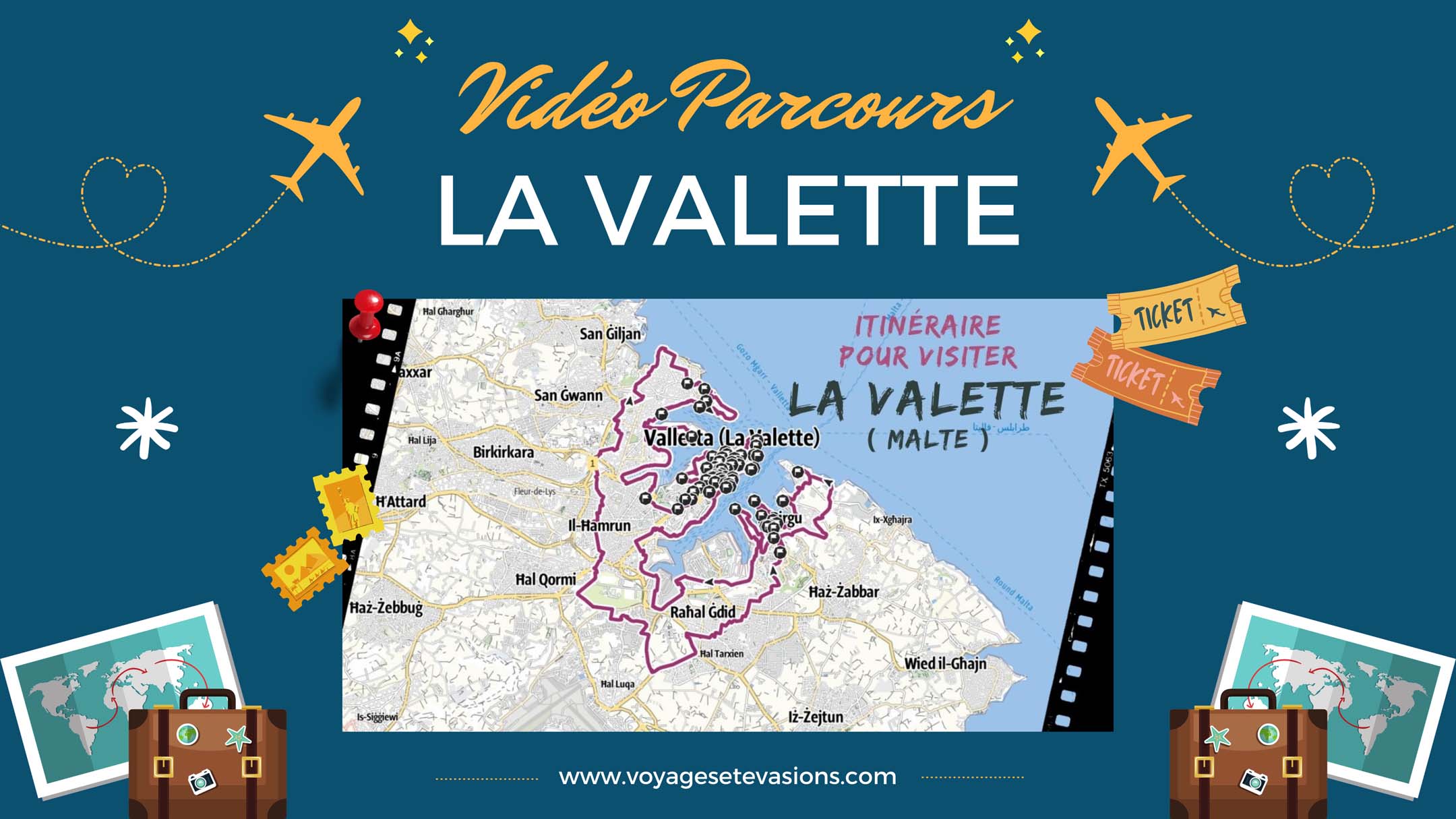 vidéo parcours La Valette en Malte