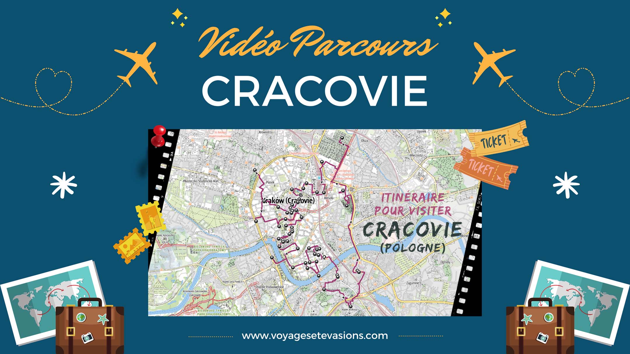 vidéo parcours Cracovie en Pologne